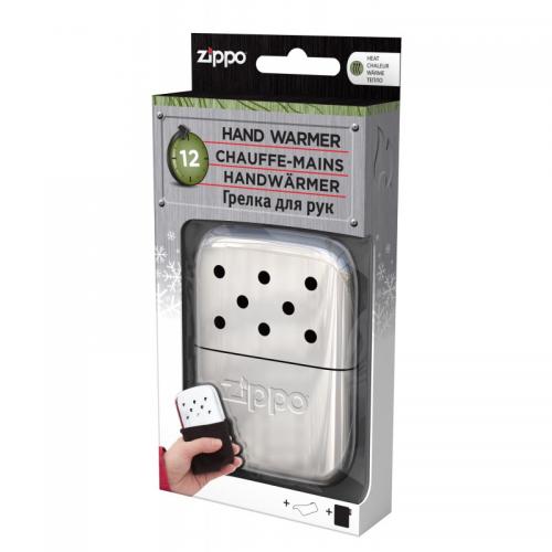 Zippo - 12 Hour High Polish Chrome - Hand Warmer + 2 Free Replacement Burner units